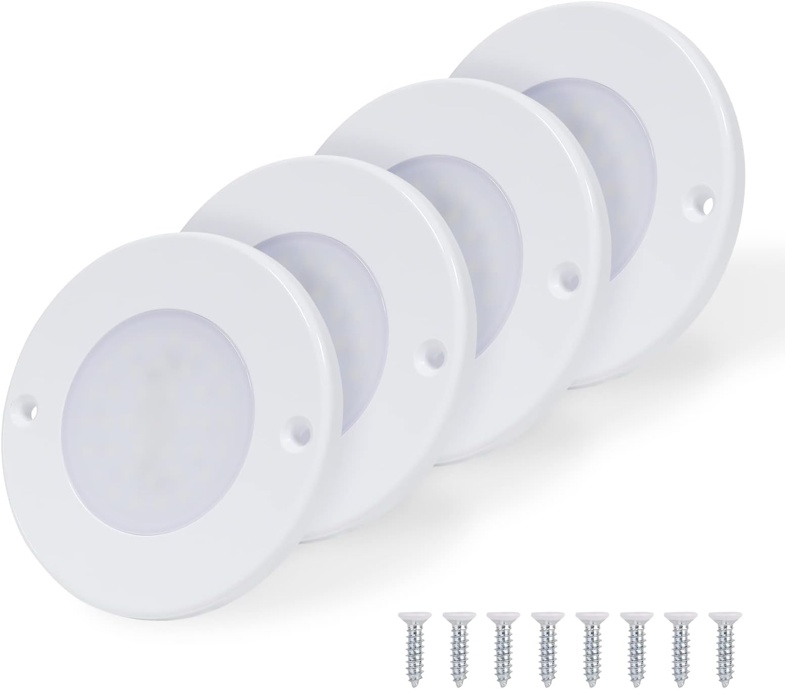 RV Boat LED Ceiling Puck Light RV Interior Light 4 Packs Super Slim Puck Light Under Cabinet Light, 3.6W Panel Downlight for RV Camper Trailer Motorhome Van (Cool White)