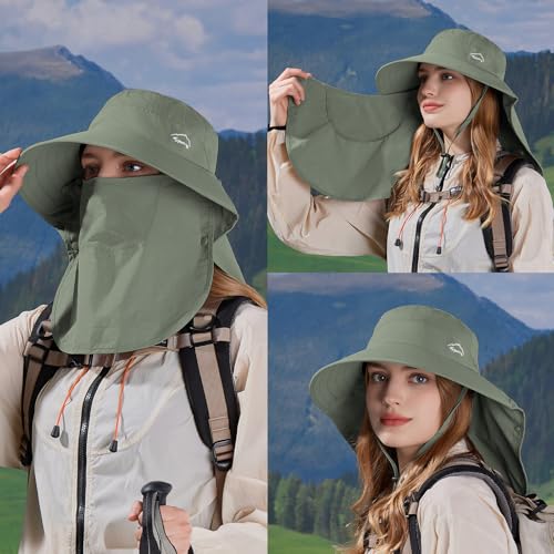 Image of Sun Hat for Men Women with Neck Flap,UPF 50+ UV Protection Fishing Hat