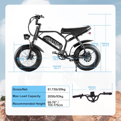 AVDLBIKE Electric Bike, 16'' Fat Tire E-Bike for Teens &Child/Adults, 500W Small Ebike with 36V/12.8Ah Removable Battery, 20 MPH /45 Mile Range, Full Suspension Off-Road Electric Dirt/Mountain Bike - Image 7