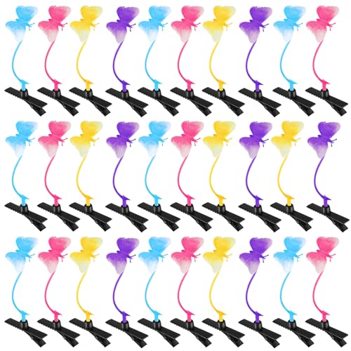 30 Pcs Bean Sprout Hair Clips Plant Styles,Butterfly