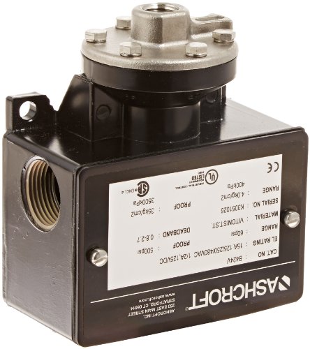 ASHCROFT B424VXCYLM60# B Series Type 400 Pressure and Differential Pressure Switch, General Purpose, Viton Actuator Seal, SPDT, Fixed, 6/60 psi Pressure Range - Thumbnail 2