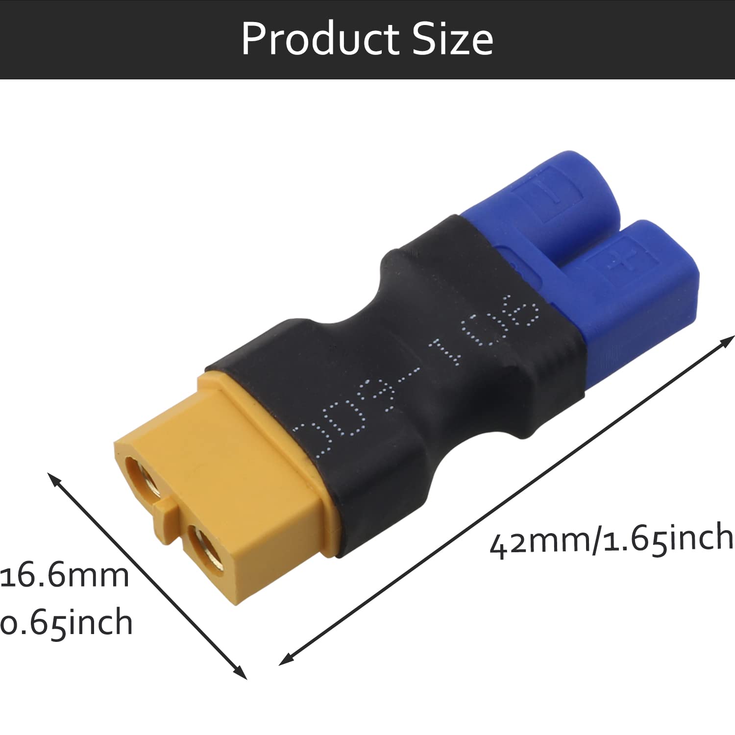 Lot De 4 Adaptateurs XT60 Femelle Vers EC3 Mâle – Sans Fil – Pour Drone FPV, RC, Chargeur Lipo, NiMH, ESC