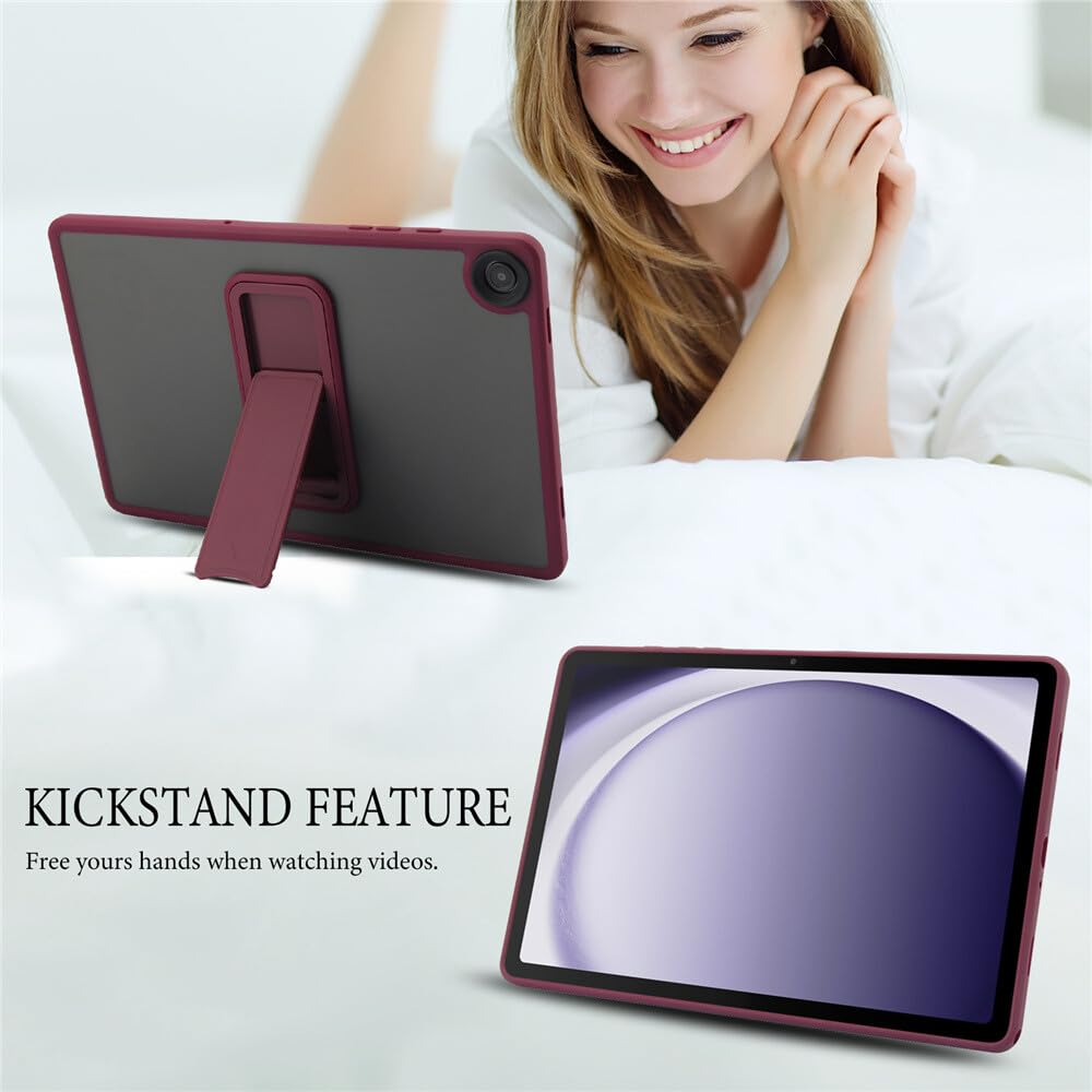 Generic etui kompatybilne z Samsung Galaxy tab A9 8,7 SM-X110 X115 X117 (kolor: czarny) twardy silikon przezroczysty tył etui stojak pokrowiec
