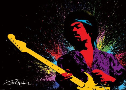 Poster Jimi Hendrix géant 140x100 cm affiche de musique plastifiée grand format