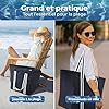 achilles Grand sac de plage XXL Famille avec fermeture éclair - Sac de bain XXL Famille 100 l - Pliable et résistant à la saleté - Piscine - Bleu - 75 x 32 x 46 cm #2