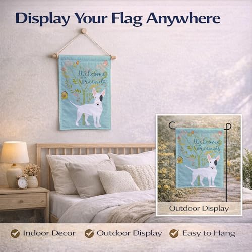 Drapeau jardin Bull Terrier de qualité supérieure au design multicolore - 8