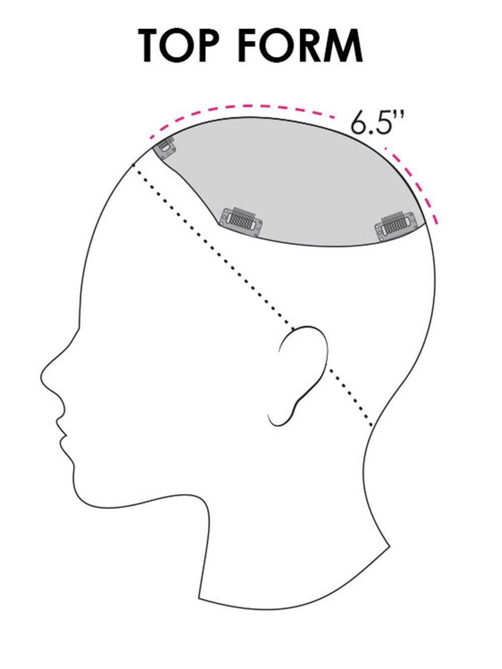 Top Form 6-8" Long Color 12FS8 - Jon Renau Wigs Remy Human Hair Topper Women's Clip In Integrated Top Piece