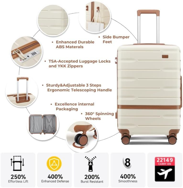 Image of NEISIA Luggage Sets with TSA Lock Hardside PC+ABS Carry On expandable Suitcase with Spinner Wheels Lightweight Rolling Travel Luggage Sets with YKK Zippers (Pink, 4 piece sets(14 /20 /DB /TB)