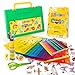 Mimtom Drawing Stencils for Kids | 58 PC Stencil Kit with 370+ Shapes to Draw Imaginative Children's Stories | DIY Arts & Crafts Set for Boys & Girls with Letter, Flower, Dinosaur, Animal Stencils