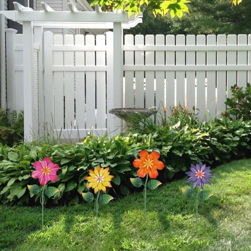 hogardeck-Metal-Flower-Decorative-Garden-Stakes4-Pcs-19-Outdoor-Garden-Decor-with-Shaking-Flower-Head-Yard-Stakes-Yard-Art-Spring-Decorations-for-Patio-Lawn-Pink-Yellow-Purple-Orange hogardeck Metal Flower Decorative Garden Stakes4 Pcs 19 Outdoor Garden Decor with Shaking Flower Head Yard Stakes Yard Art Spring Decorations for Patio Lawn Pink Yellow Purple Orange