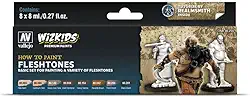 Vallejo - Wizkids | Fleshtones | Conjunto de tintas premium da Modeling Wargames | Ideal para todos os tipos de diferentes tons de pele de seus aventureiros | Contém 8 frascos x 8 ml