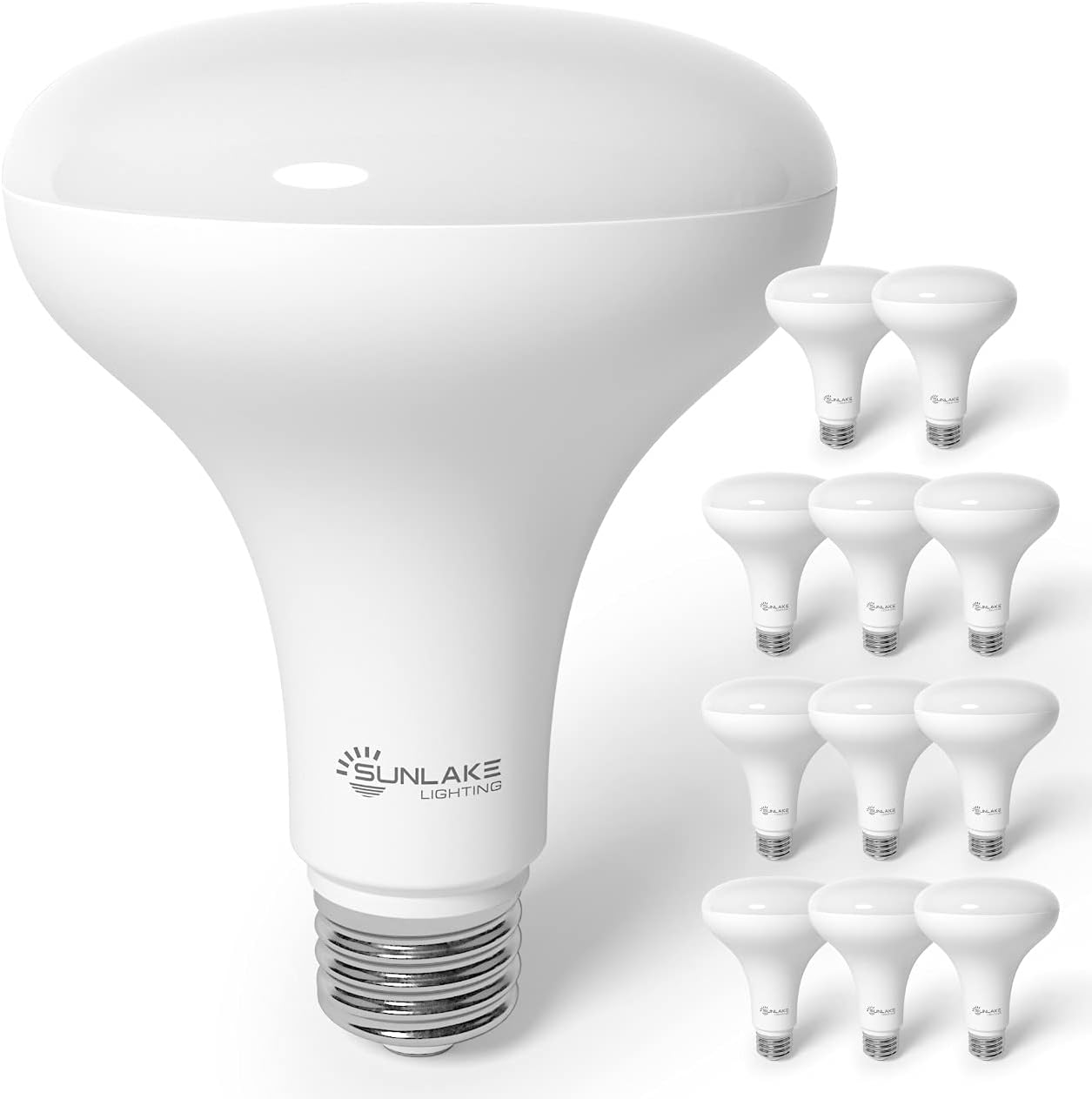 SunLake 12 Pack BR30 led Flood Light Bulbs 8 Watt (65 Watt Equivalent), Dimmable Recessed Led Can Light Bulbs 3000K Daylight, E26 Base, Energy Efficient- UL & Energy Star