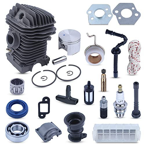 Mtanlo Kolbenzylinder für Stihl Ms250 Ms230 025 023 Motor, 42,5 mm Zylinder, Kolben mit Stift, Clip, Deckel unten, Nadellager 1123 020 1209 1123 021 2500