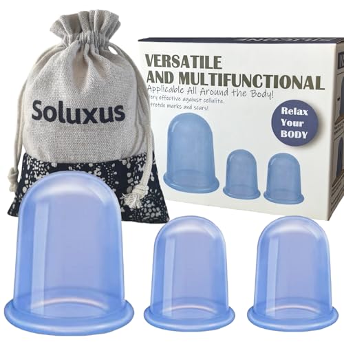 Soluxus Silicone Cupping Cups Anti Cellulite Vacuum Suction Body & Face Kit