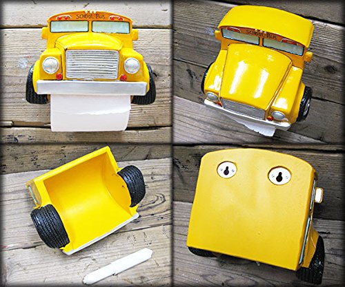 ４点セット アメリカン トイレットペーパーホルダー スクールバス 車 イエロー Amazon.co.jp: 【アメリカン トイレ ペーパーホルダー 】スクールバス