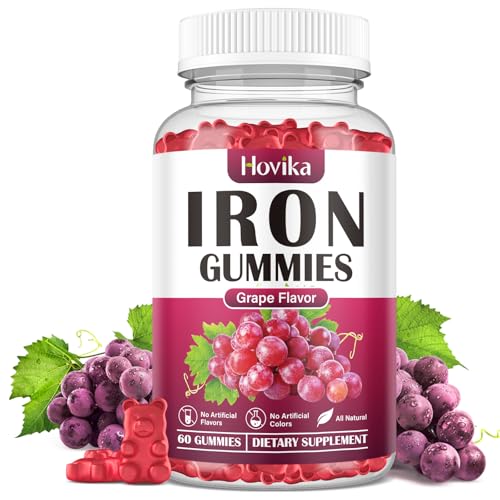Iron Gummies Supplement for Women & Men, Iron Supplements for