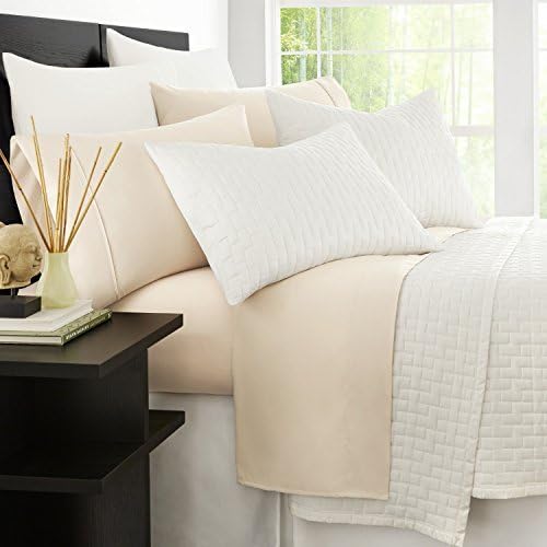 Zen Bamboo Luxury 1500 Series Bed Sheets - Eco-Friendly, Hypoallergenic and Wrinkle Resistant Rayon Derived from Bamboo - 4-Piece - King - Cream
