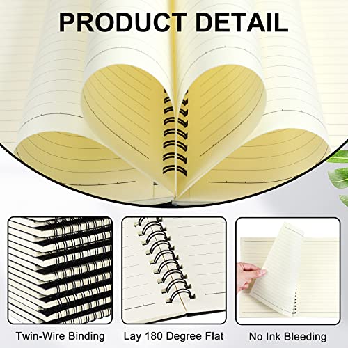 Image of Yahenda 54 Pcs Spiral Notebook Bulk A5 Journal Lined 8.3'' x 5.5'' Writing Composition Paper Small Notepad Subject Notebook for Students Office Business Back to School Supplies (Black)