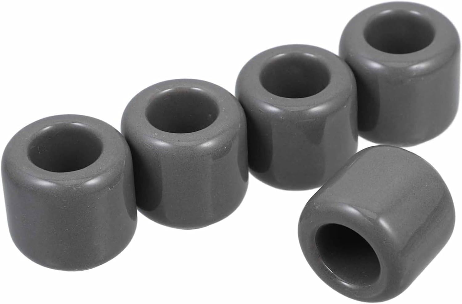 Artibetter 5pcs Ceramic Chime Candle Holders Set Gray Round 1.7cm Diameter Tealight Candle Holders for Rituals Prayer Ceremony Tabletop Décor