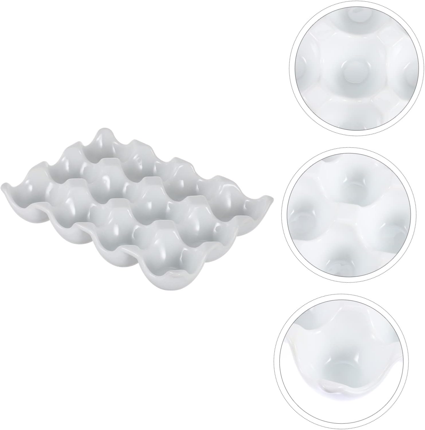 Ceramic Egg Keeper Compartment Egg Storage Tray for Refrigerator Easy to Clean Durable Design Stable and Practical for Home Kitchen
