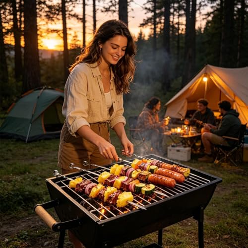 Brochetas de barbacoa de acero inoxidable con acabado profesional para restaurantes y hogar 3