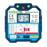 Pancontrol PAN Socket-Tester FI, Steckdosen-Prüfer + 30mA FI-Test, 90V - 250V...
