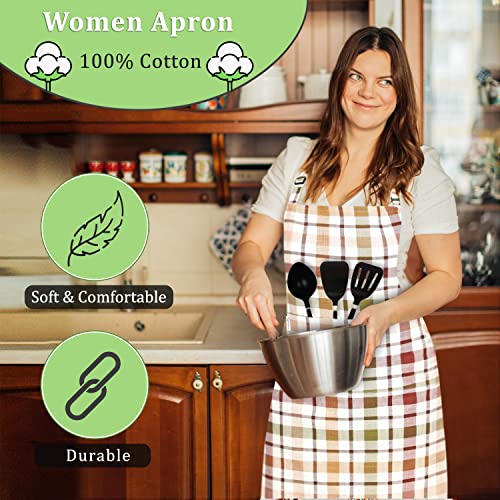Ruvanti 100% Cotton Cute Aprons For Women With Pockets Adjustable Upto Xxl, Cooking, Kitchen, Server, Chef Apron #TOP2