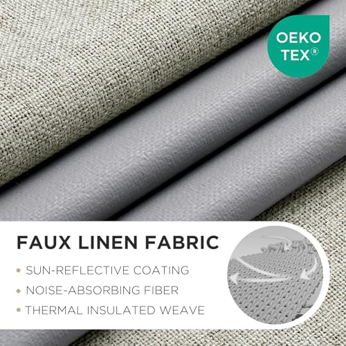 Image of Joydeco Blackout Room Divider Curtains, Extra Wide Light Beige Sliding Door Curtains Living Room Curtains, 1 Panel 100W x 108L Inch Patio Door Curtains for Room Privacy