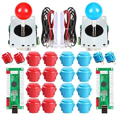 EG STARTS 2 Jugadores Controlador USB Arcade a juego de PC Joystick de 8 formas Botones Arcade para juegos Arcade Kits de bricolaje Partes Mame SNK KOF y rojo / azul | Ya disponible en tu tienda friki favorita! En mundofriki.es!