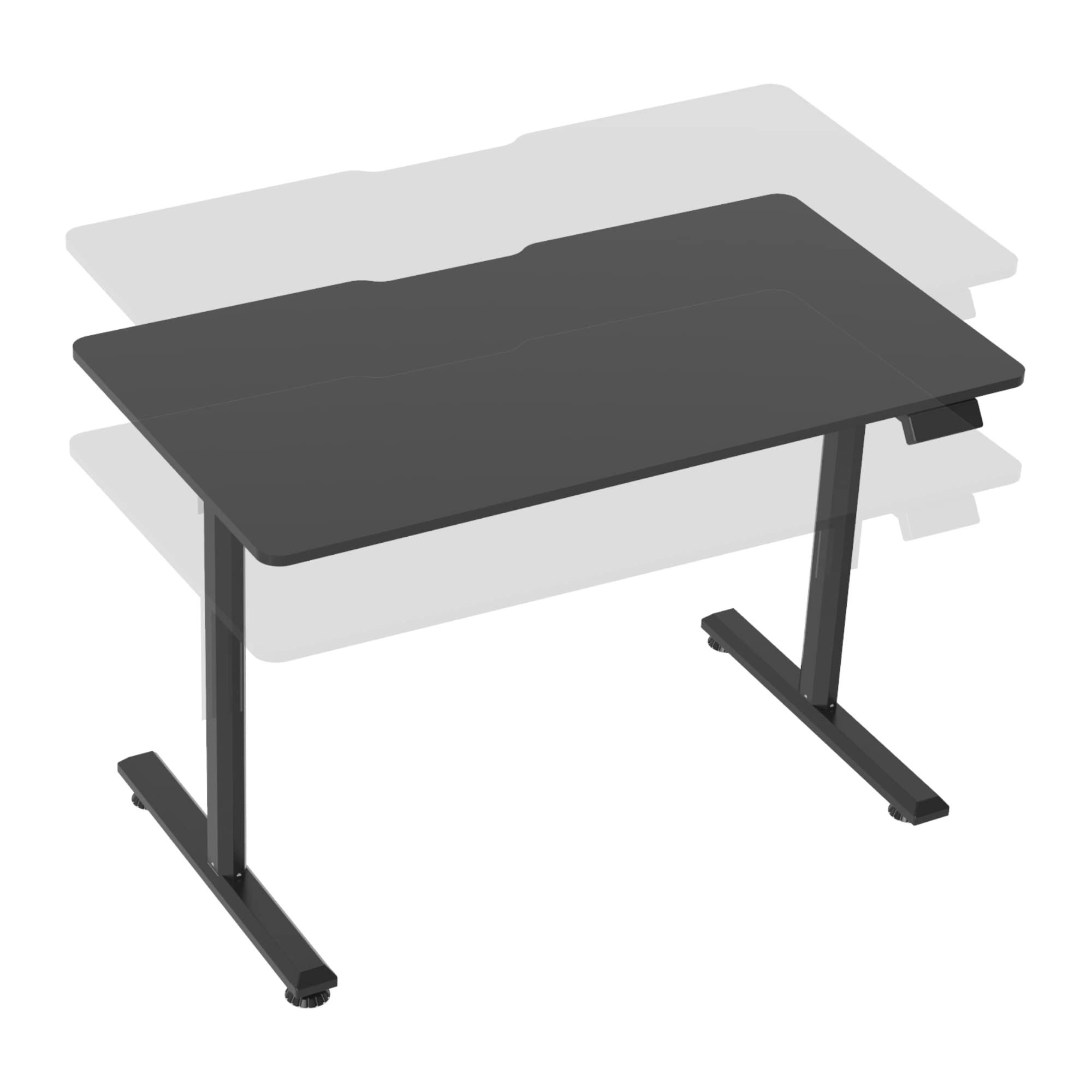 pro.tec Escritorio Rectangular Ajustable en Altura Eléctrico Alfombrilla de Ratón XXL 72-117 x 140 x 60 cm 2 Opciones Memoria Aglomerado/Aluminio Blanco