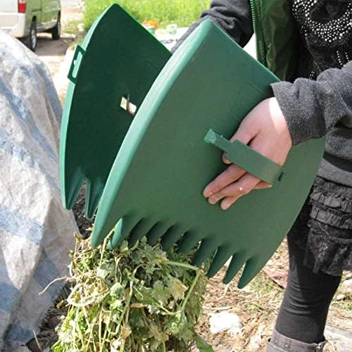Fiacvrs Leaves Grabber, 2 Pcs Handheld Garden Yard Leaf Grabber Leaf Collector Grabs Grass Grabbers with Leaf Claws Leaf Hand Rake for Garden Leaf Rubbish Grass Collecting Removal(Green)