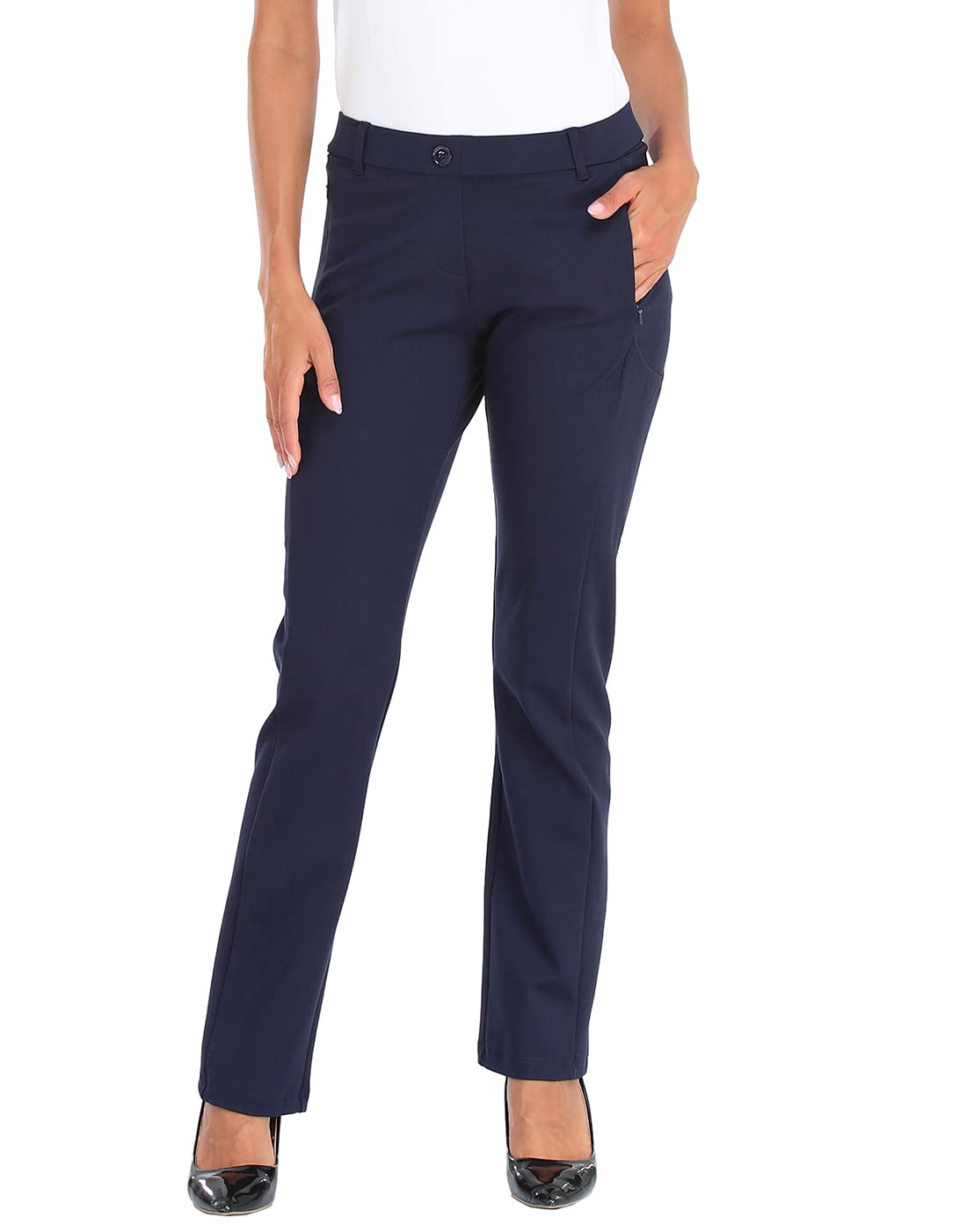 HDE Damen Klassische Hose Straight