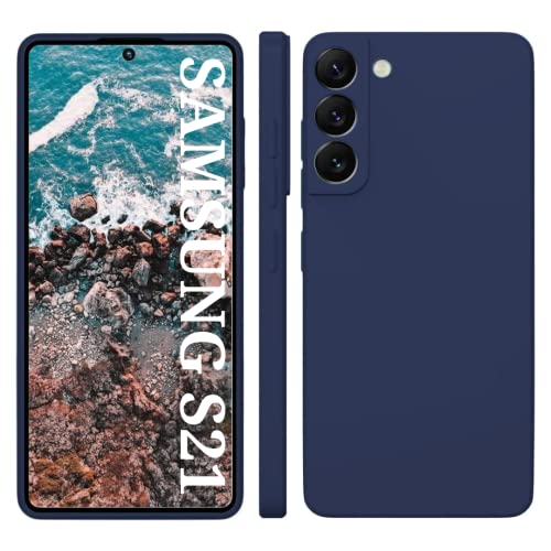 Image of DIZORO Microfiber Cover Compatible with Samsung Galaxy S21 Case, Soft Microfiber Cloth Lining Cushion Liquid Silicone Gel Rubber Shockproof Case, Compatible for Samsung S21 6.2 inches (Blue)