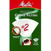 Melitta 622712 #2 White Cone Coffee Filters, 100 Count
