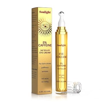 Anti-Aging Eye Serum with 5% Caffeine & Retinol Under Eye Treatment for Dark Circles, Puffiness & Fine Lines Firming Hydrating Eye Cream
