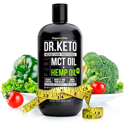 Organic Diet MCT Oil with Hemp for Keto Diet. Keto Diet Stress Relief