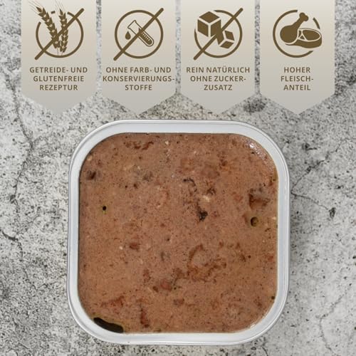 Lecker.Pet® | 22 x 150 g Josie's Feine Paté Reich an Kalb Hunde Nassfutter | Hochwertiges Hundefutter | Natürlich & ohne Zuckerzusätze | Reich an Proteinen & Fleisch | Getreidefrei & Glutenfrei