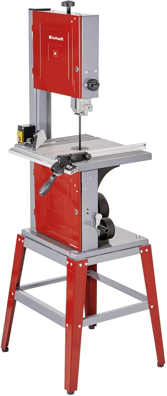 Einhell TC-​SB 305 U Sega a nastro con banchetto (tensione 220-​240 V, potenza 750 W velocità nastro 1400m/​min,​escursione 305 mm, taglio obliquo 0-​45°, altezza taglio max 170 mm)