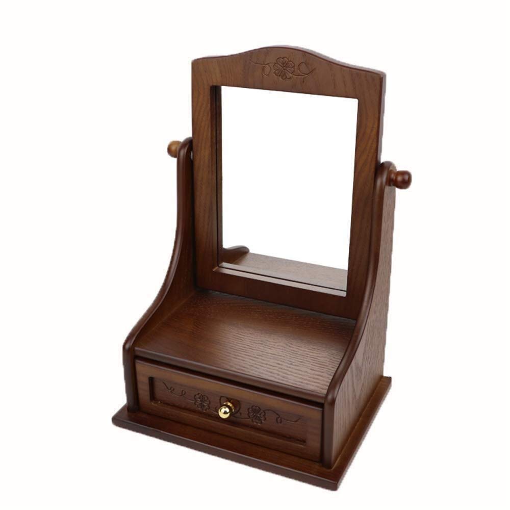 Sddpulse Women's Jewelry Boxes Wooden Portable Velvet Jewellery Chest With Mirror Jewellery Organiser For Bracelets Earrings Rings Jewelry Box For