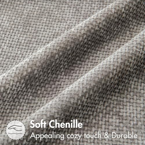 Image of MIULEE Decorative Light Gray Euro Sham Pillow Covers 24x24 Inch 2 Pack