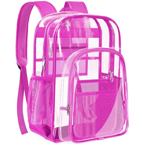 Image of PAMANO Clear Backpack Transparent Heavy Duty School PVC Bookbag See Through Bag Boys and Girls for College Work Travel Security