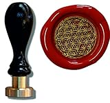 Extrastarke 8 mm Siegelplatte Siegel Stempel Petschaft Blume des Lebens 24 mm