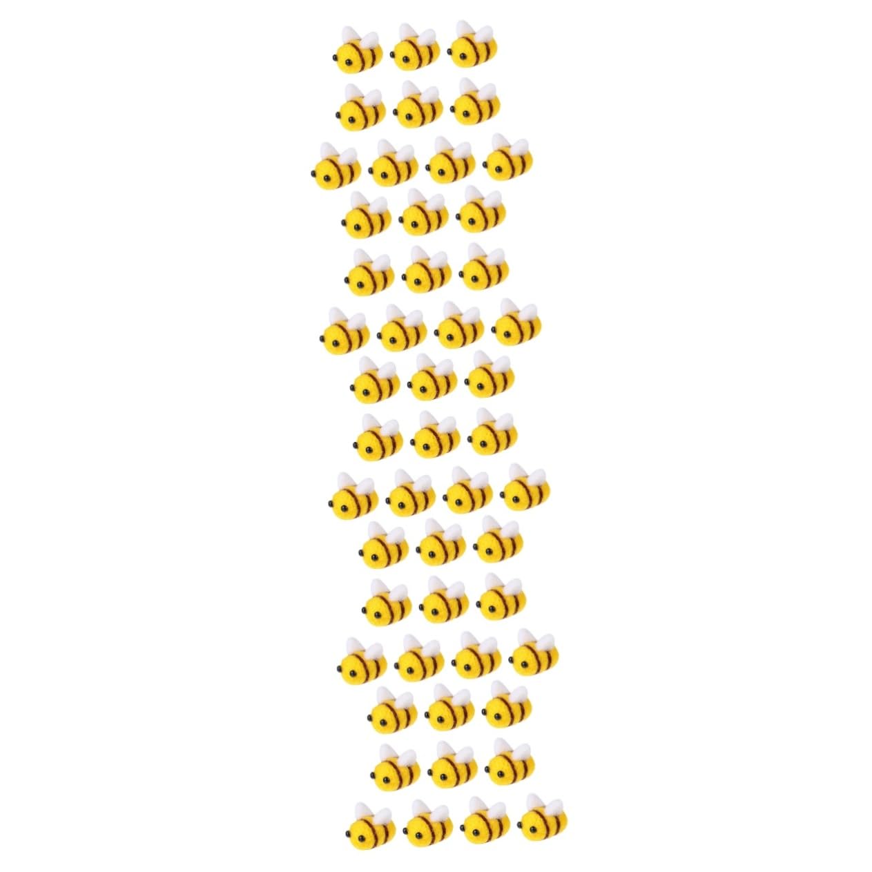 EXCEART 5 Set Lana Sensazione di Ciondolo Dell'ape Adulti Calabrone Fabbricazione Api Hair Charms Lovable Ape di Peluche Piccolo Mestiere di Ape Feltro di Lana Yellow 30 Pezzi*5
