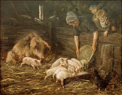 Tableau la crèche de Max Liebermann pour créer un salon chaleureux au charme vintage