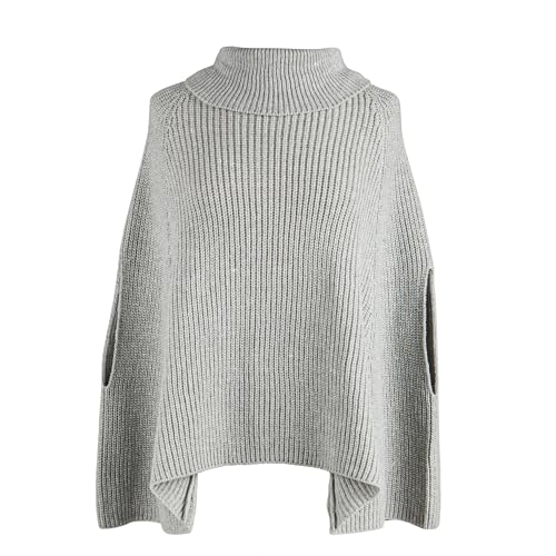 DEMDACO Women's Cozy and Chic Fashion Ribbed Pullover Turtleneck Cape