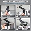Soporte magnético de cuero para gafas de sol para auto, clip para visera (negro) | Se adapta a diferentes tamaños de gafas, sujeta de forma segura las gafas de sol en la visera del auto, accesorios interiores 8