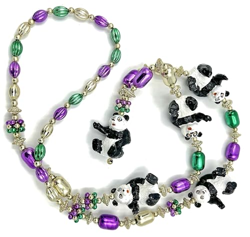 Panda Bear Mardi Gras Bead Necklace New Orleans Bears Zoo Animal
