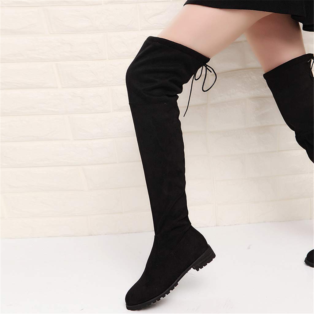 UMore Botas Equitacion Mujer Ante Sintética Elegantes Casual Botas Altas de Rodilla Botas de Mujer Otoño Invierno Botas Altas Mujer
