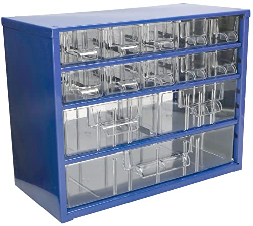 KOTARBAU® Werkstatt-Aufbewahrungsbox mit Schubfächern 306x238x155 Sortierkasten 10K2M1G Kleinteilemagazin Metall Dunkelblau
