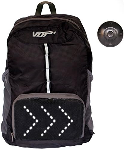 JoyNFun Black Cycling Safety Backpack with LED Turn Signals, Waterproof & Reflective Vest Backpack with Remote Control and Motion Indicator, Foldable, Lightweight, Great for Urban Road Cycling by VUP
